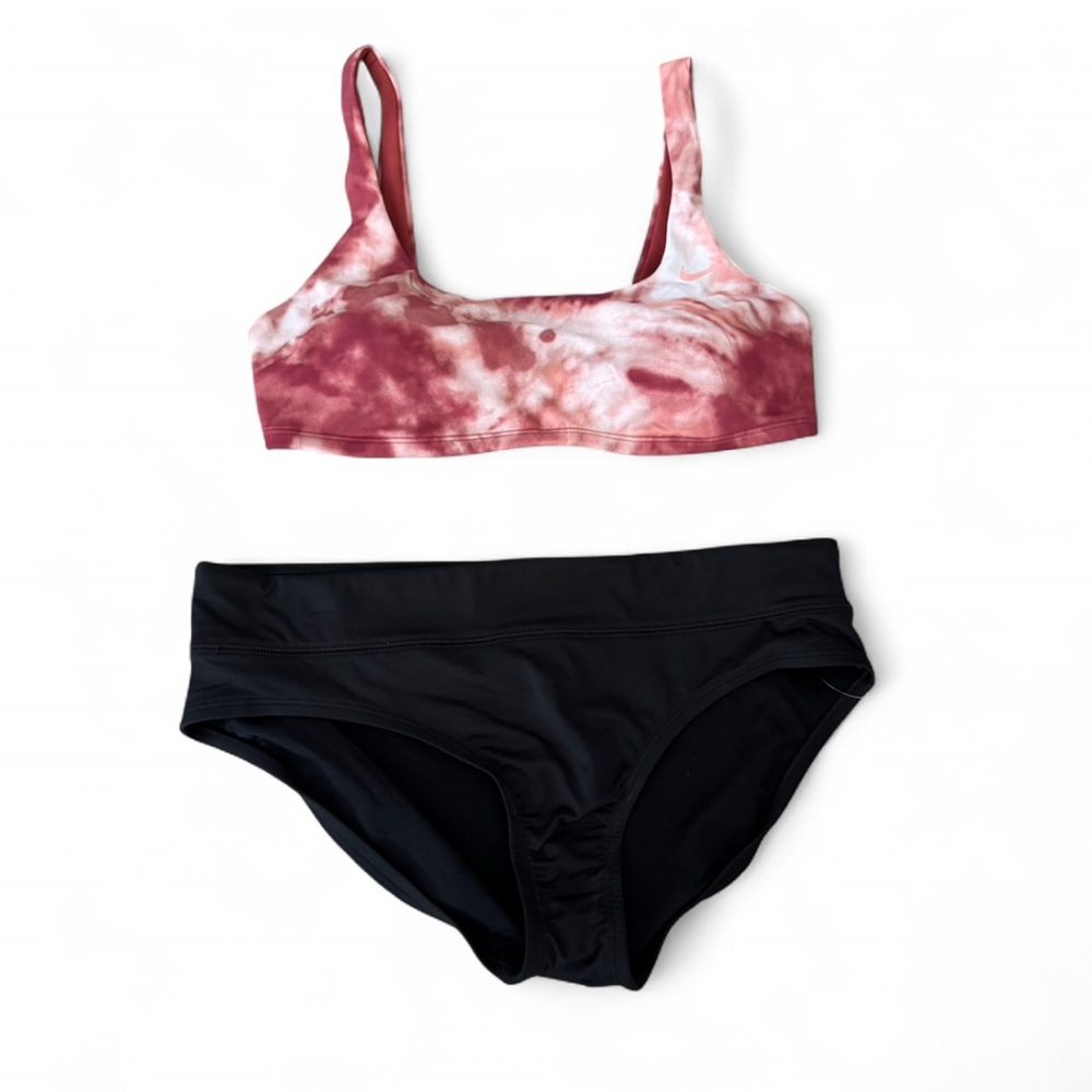 Nike Tie Dye Scoop Neck Bikini Top and Bottom Set. Size L. MSRP $108